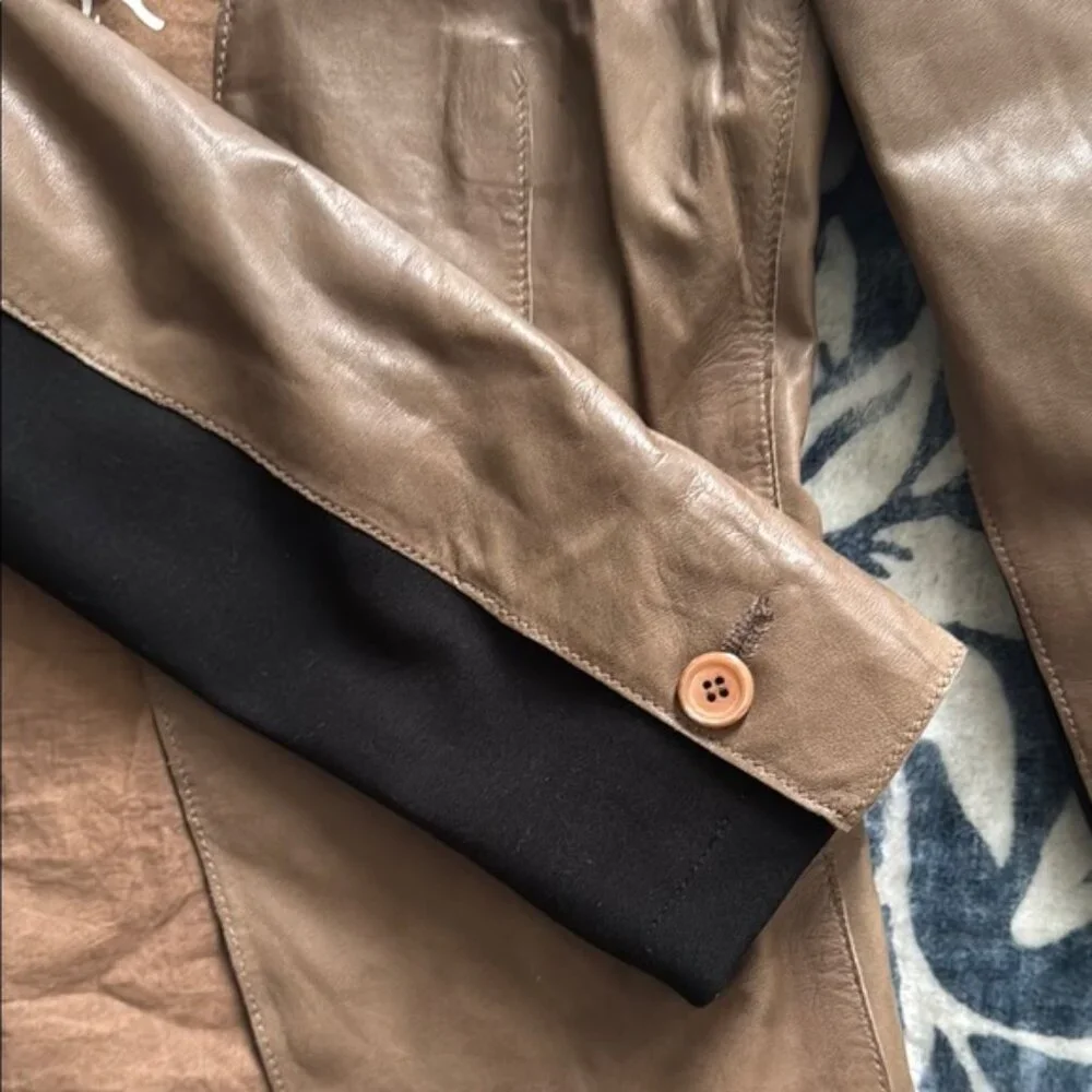 Bod &Christensen Brown Tailored Style Leather Blazer Jacket NWT - Picture 5 of 16